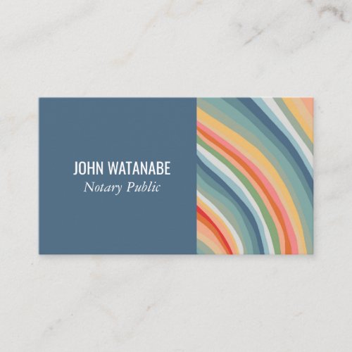 Rainbow Minimalist Stripes Handmade Business Card