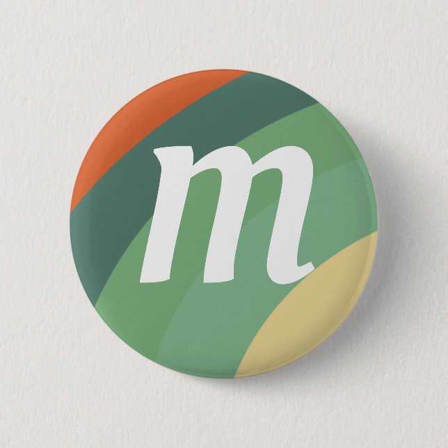 Rainbow Minimalist Stripes Handmade  Button (Front)