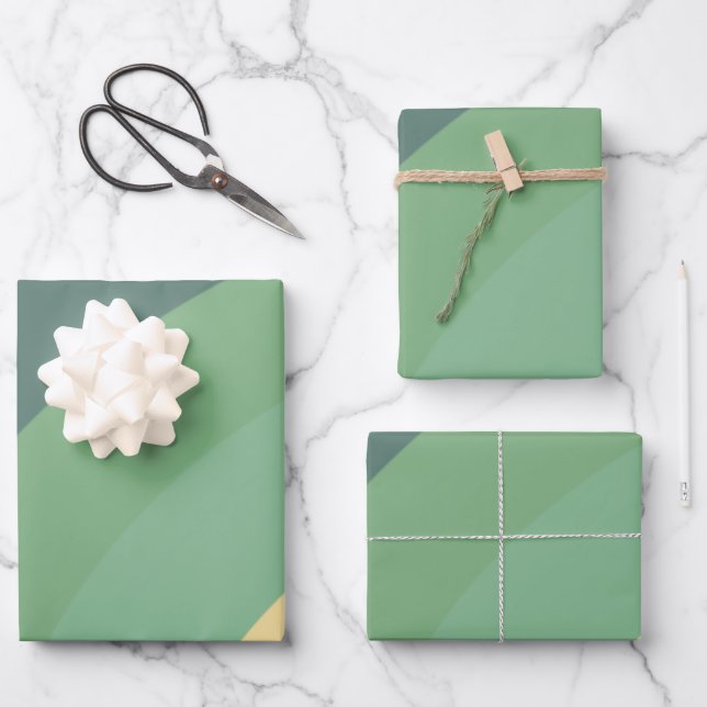 Rainbow Minimalist Stripes Handmade  Wrapping Paper Sheets (Front)