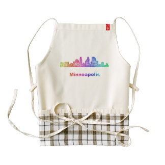 Rainbow Minneapolis skyline Zazzle HEART Apron
