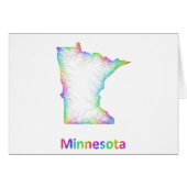 Rainbow Minnesota map Cards (Front Horizontal)