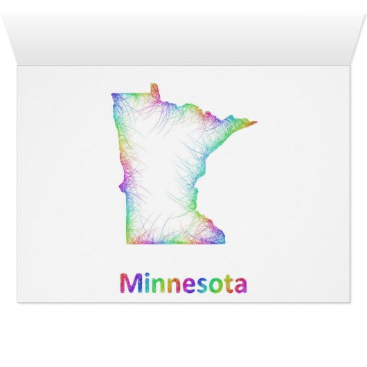Rainbow Minnesota map Cards (Inside Horizontal (Bottom))