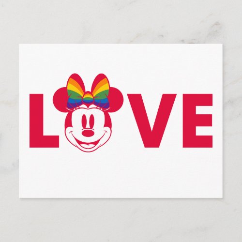 Rainbow Minnie LOVE Postcard