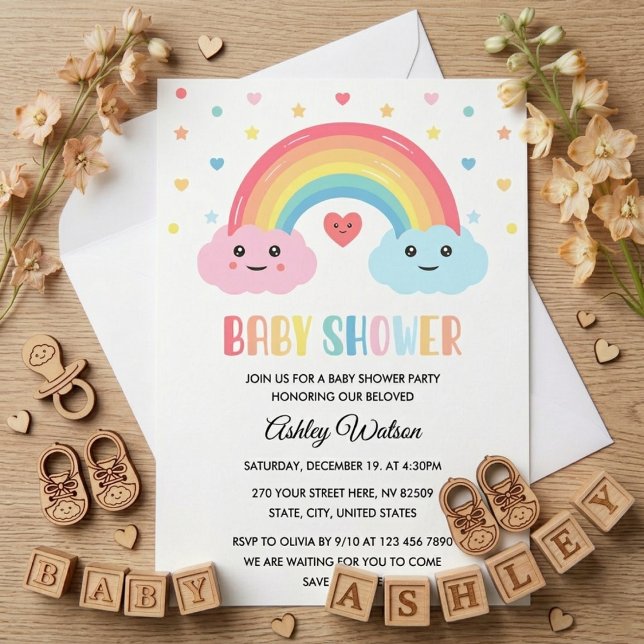 Rainbow Miracle Baby Shower Invitation (Creator Uploaded)