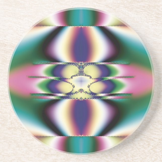 Rainbow Mirrors Drink Coaster (Front)