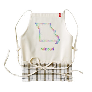Rainbow Missouri map Zazzle HEART Apron