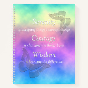 [Rainbow Mist] Butterflies Serenity Prayer Journal