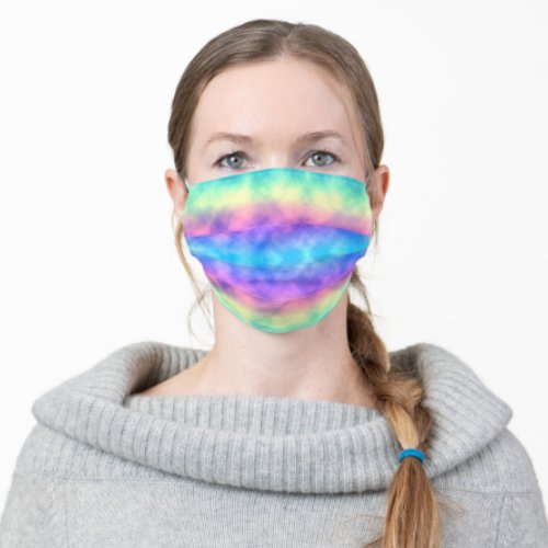 Rainbow Mist Pastel Tie_Dye Adult Cloth Face Mask