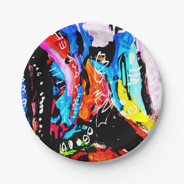 Rainbow mixed paper plates (Front)