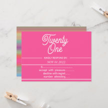 Rainbow Modern 21st Birthday Party Invitation