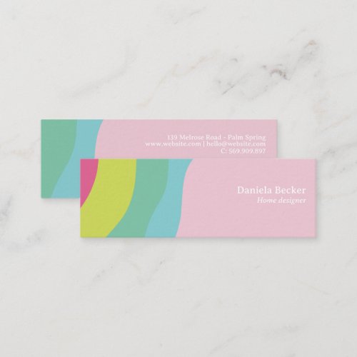 Rainbow modern colorful pink custom Business Card