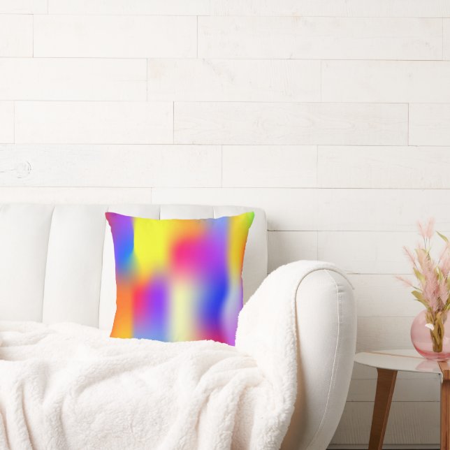 Rainbow modern gradient throw pillow (Couch)