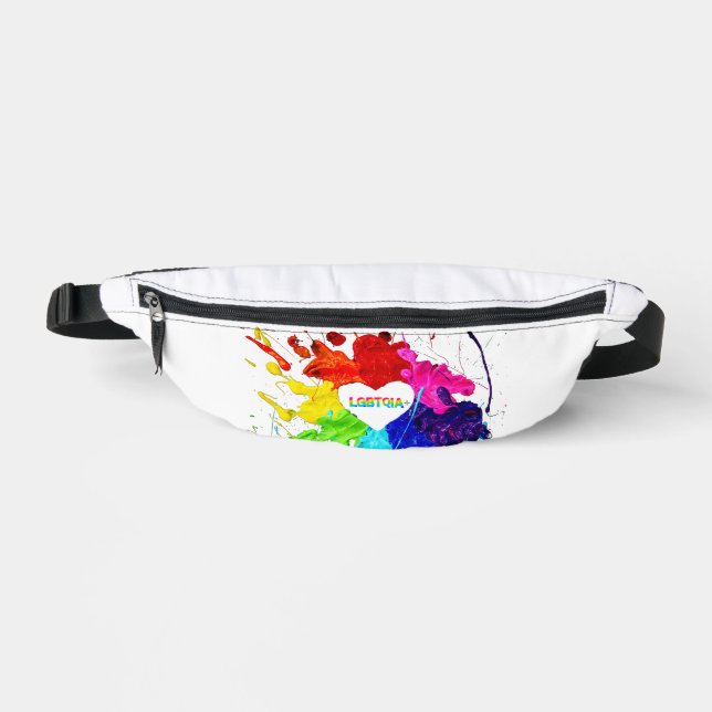 Rainbow Modern Stripe LGBT Fanny Pack (Front)