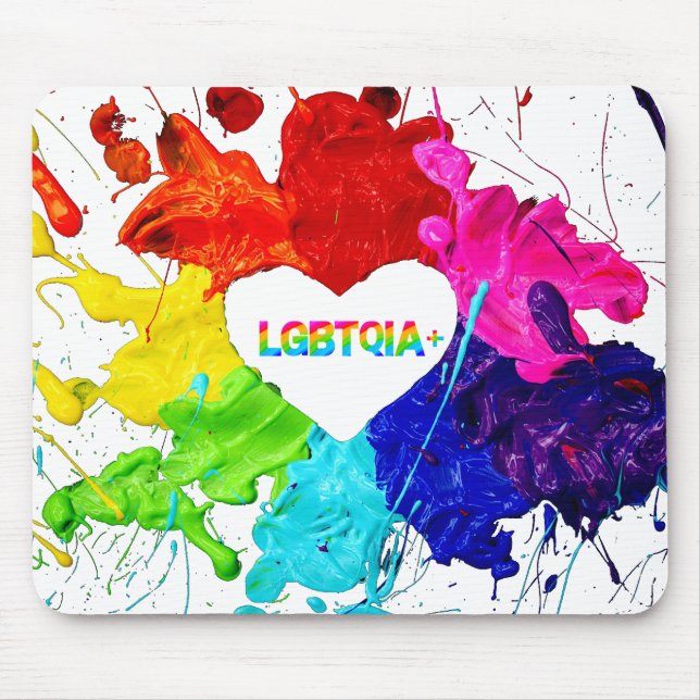 Rainbow Modern Stripe LGBT Mouse Pad (Front)