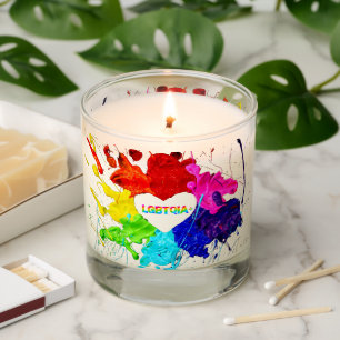 Rainbow Modern Stripe LGBT Scented Candle