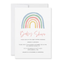 Rainbow modern watercolor stylish baby shower