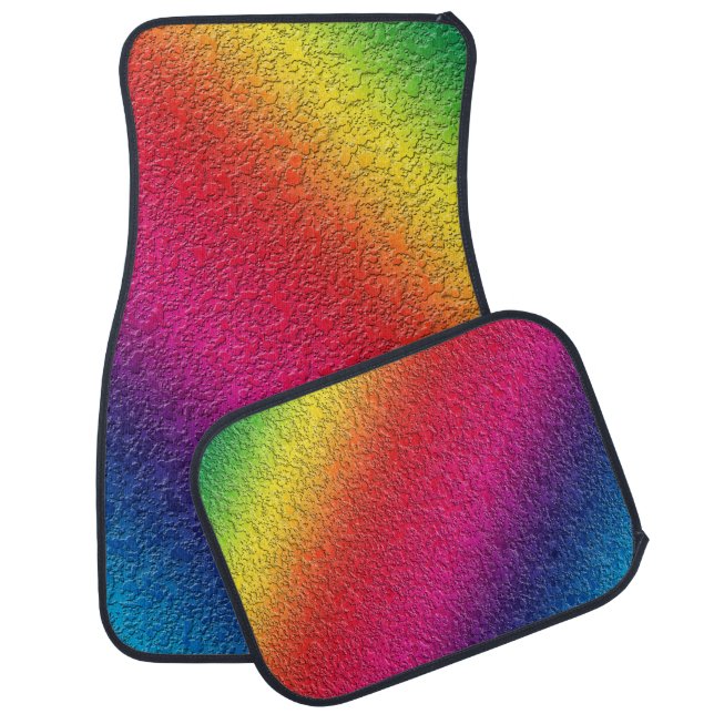 Rainbow Molten Glass Splash Effect Car Floor Mat (Set)