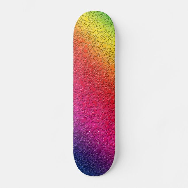 Rainbow Molten Glass Splash Effect Skateboard Deck (Front)