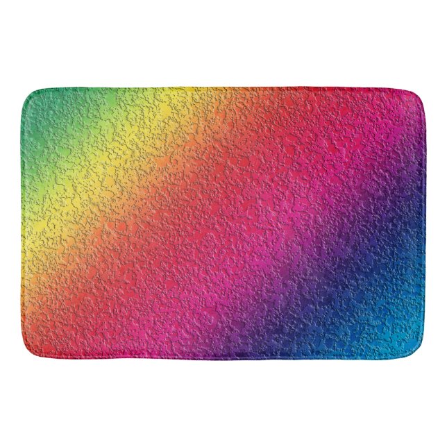 Rainbow Molten Glass Splatter Effect Bathroom Mat (Front)