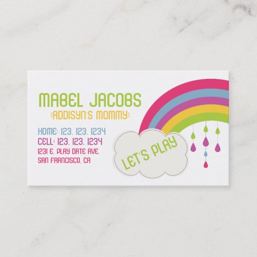 Customizable RAINBOW MOMMY CARD BUSINESS CARDS