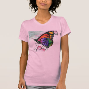 Rainbow Monarch Butterfly Original Fantasy Art T-Shirt