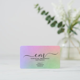 Rainbow Monogram Business Cards – Elegant