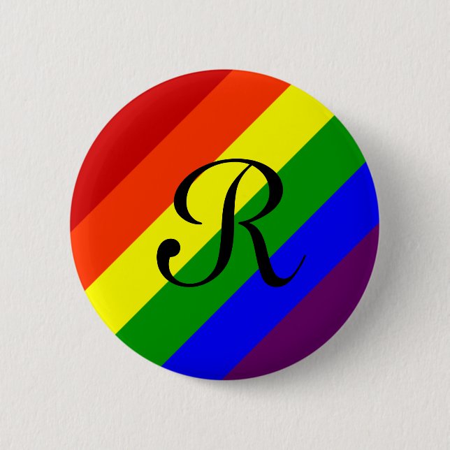 Rainbow Monogram Button (Front)