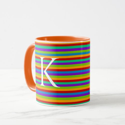 Rainbow Monogram Mug