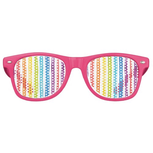 Rainbow Monogram Stripes Cute Watercolor Retro Sunglasses