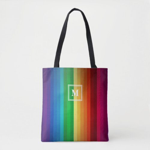 Rainbow Monogram Tote Bag