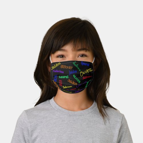 Rainbow Monogrammed Best Friends 4 Name Custom Fun Kids Cloth Face Mask