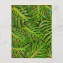 Rainbow Monstera Leaves  Postcard