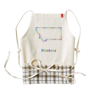 Rainbow Montana map Zazzle HEART Apron