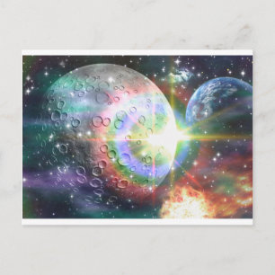 rainbow moon postcard
