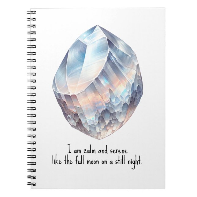 Rainbow Moonstone Moon Energy Crystal Spell Magic  Notebook (Front)