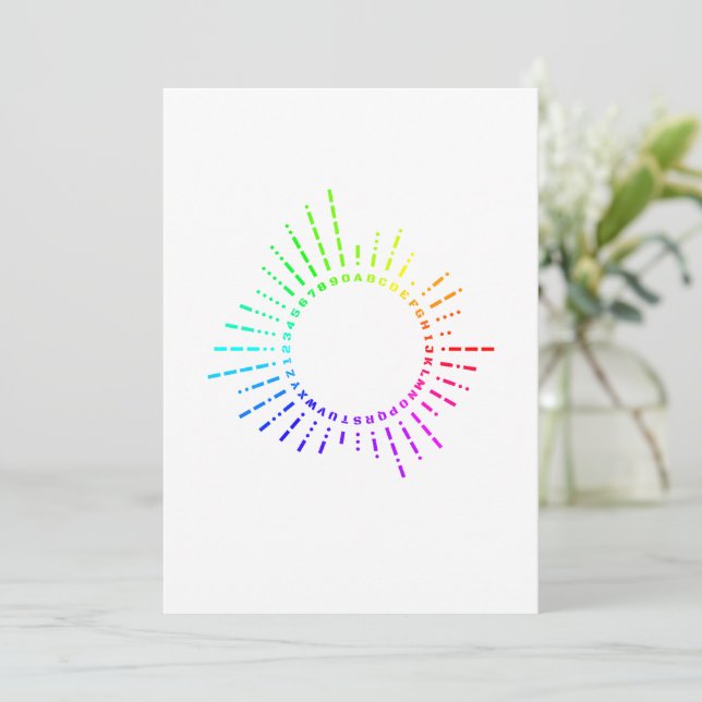 Rainbow Morse Code Invitation (Standing Front)