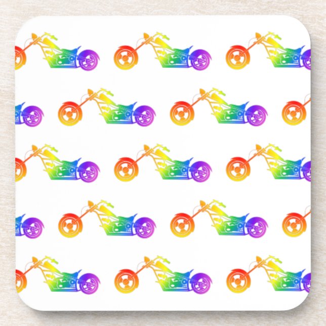 Rainbow Mortocycle Beverage Coaster (Front)