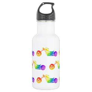 Rainbow Mortocycle Water Bottle