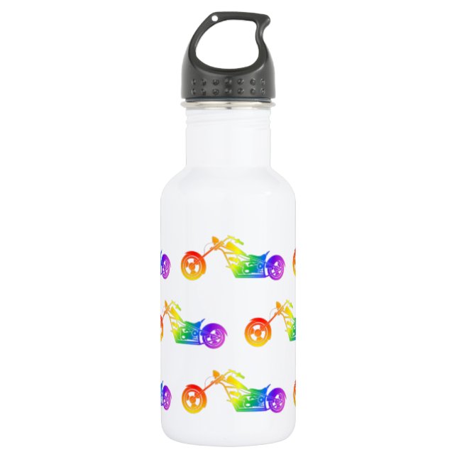 Rainbow Mortocycle Water Bottle (Front)