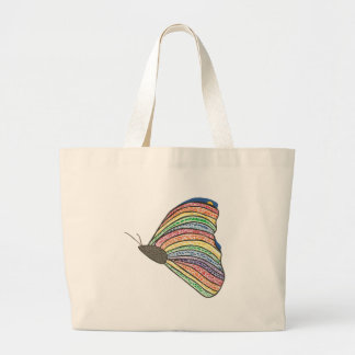 Rainbow Mosaic Butterfly Canvas Tote Bags