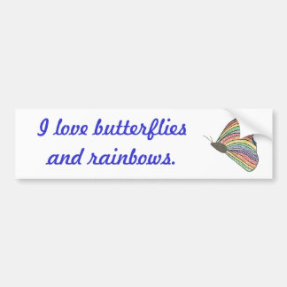 Rainbow Mosaic Butterfly I love butterflies Bumper Sticker