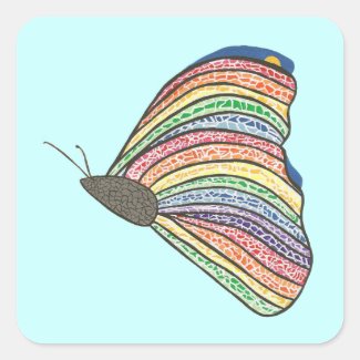Rainbow Mosaic Butterfly Stickers