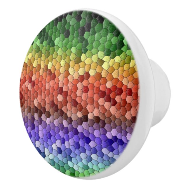 Rainbow Mosaic Ceramic Knob (Right)