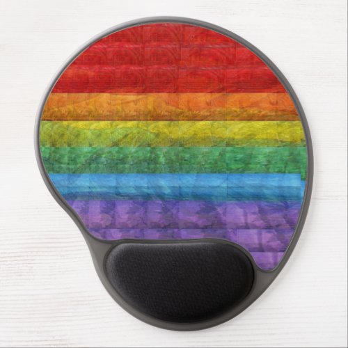 Rainbow Mosaic Gay Pride Flag Gel Mouse Pad