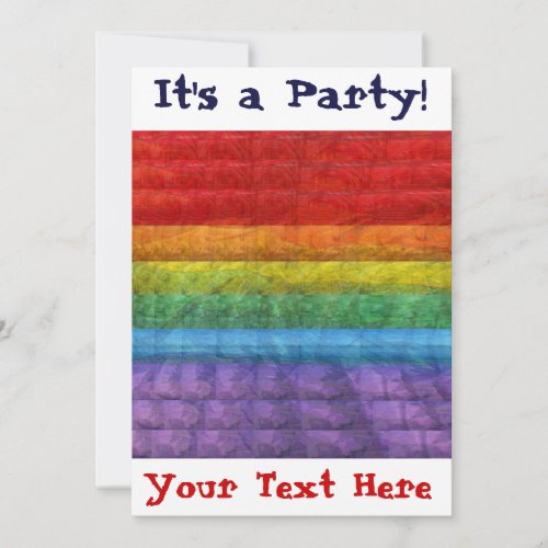 Rainbow Mosaic Gay Pride Flag Invitation