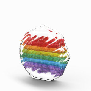 Rainbow Mosaic Gay Pride Flag (Paintbrush) Acrylic Award