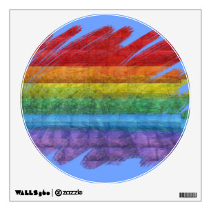 Rainbow Mosaic Gay Pride Flag (Paintbrush) Wall Decal
