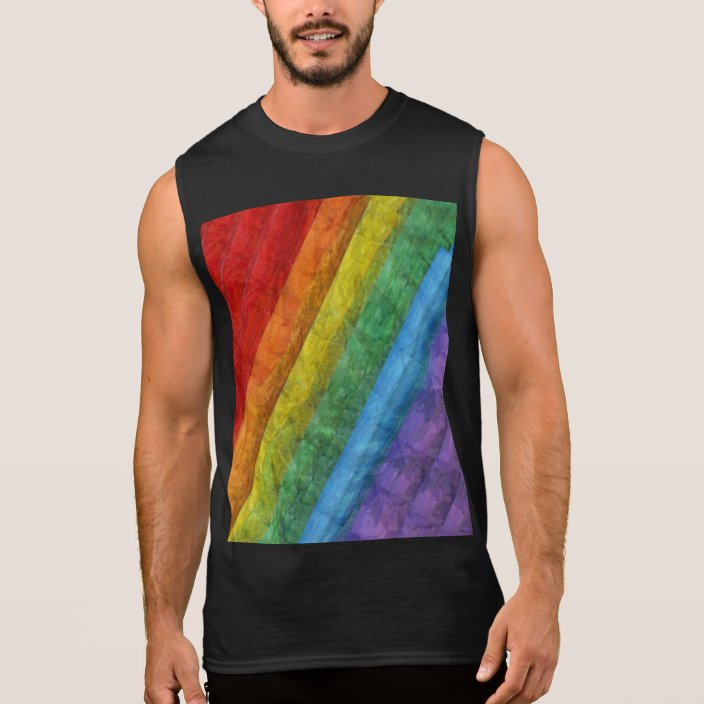 rainbow sleeveless shirt