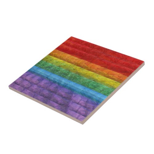 Rainbow Mosaic Gay Pride Flag Tile