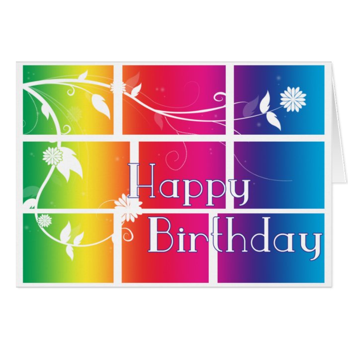 Rainbow Mosaic Happy Birthday card